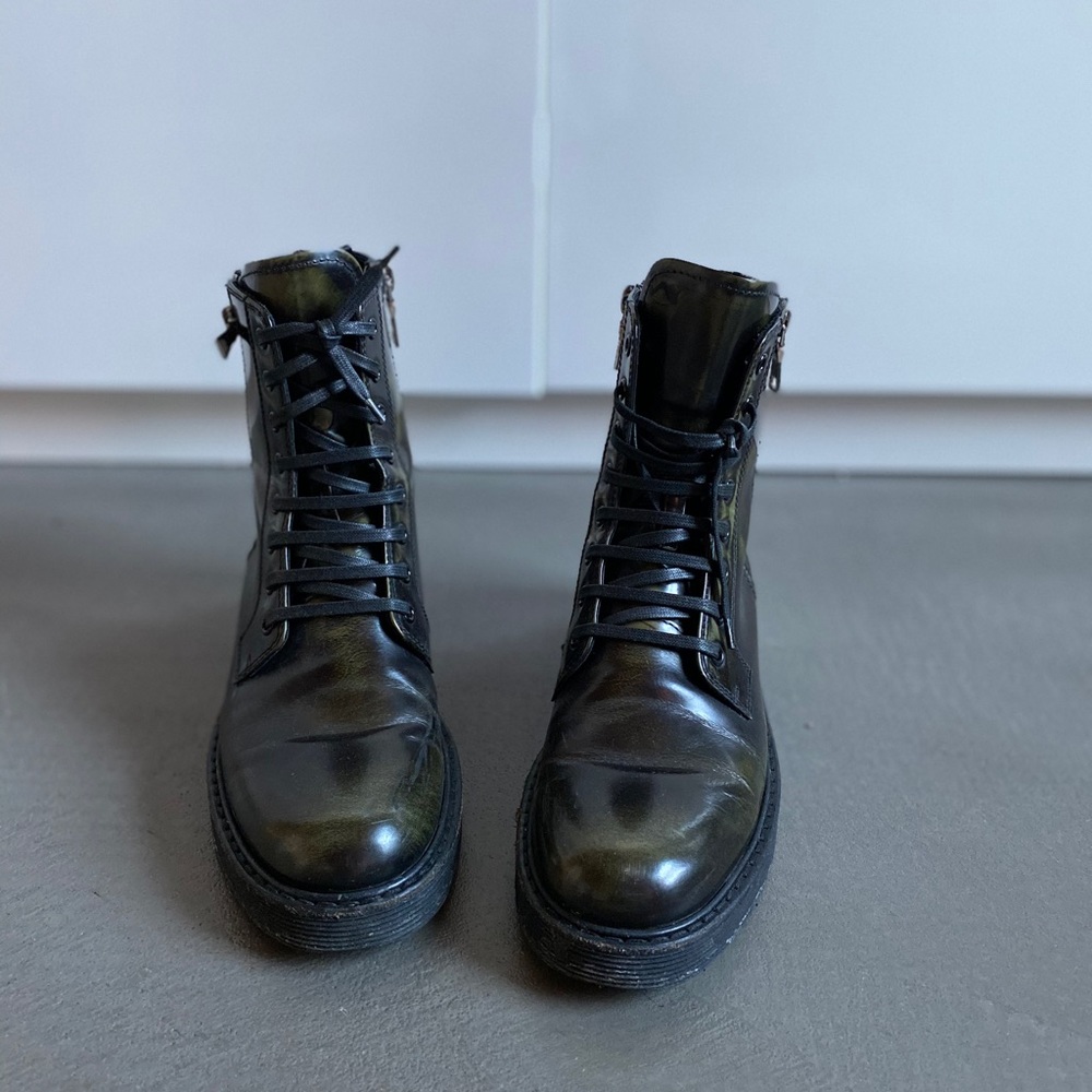 Prada Combat Boots Olive Green/Black